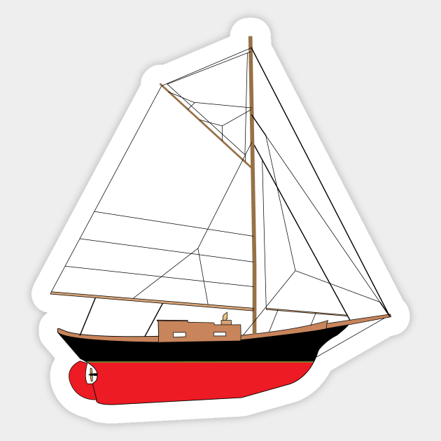 Friendship Sloop Sailboat Sticker by CHBB